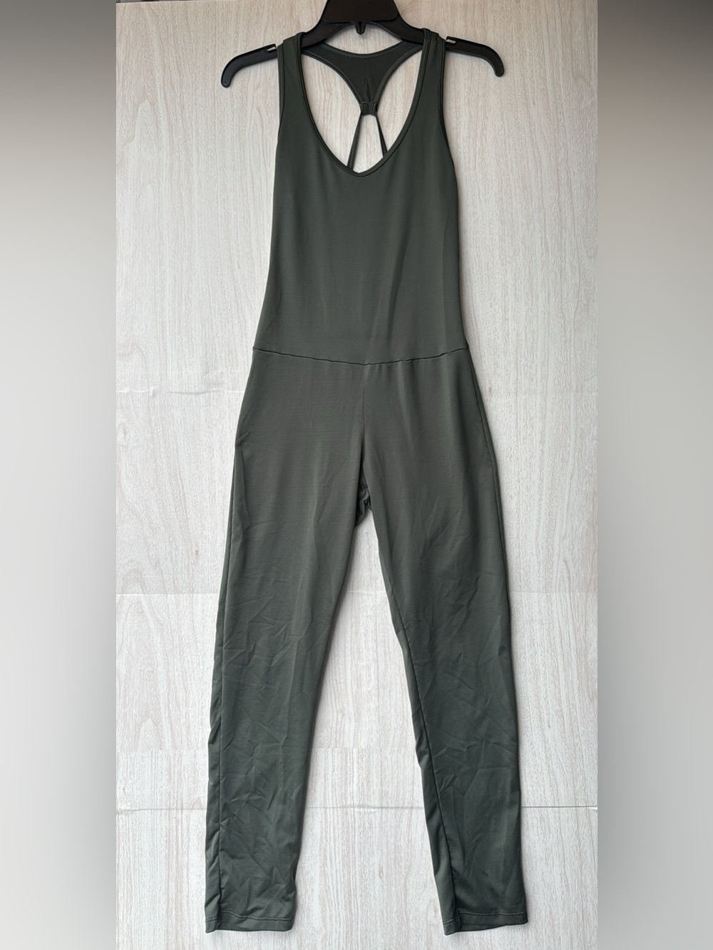 Sleeveless Olive Green Racerback Jumpsuit
